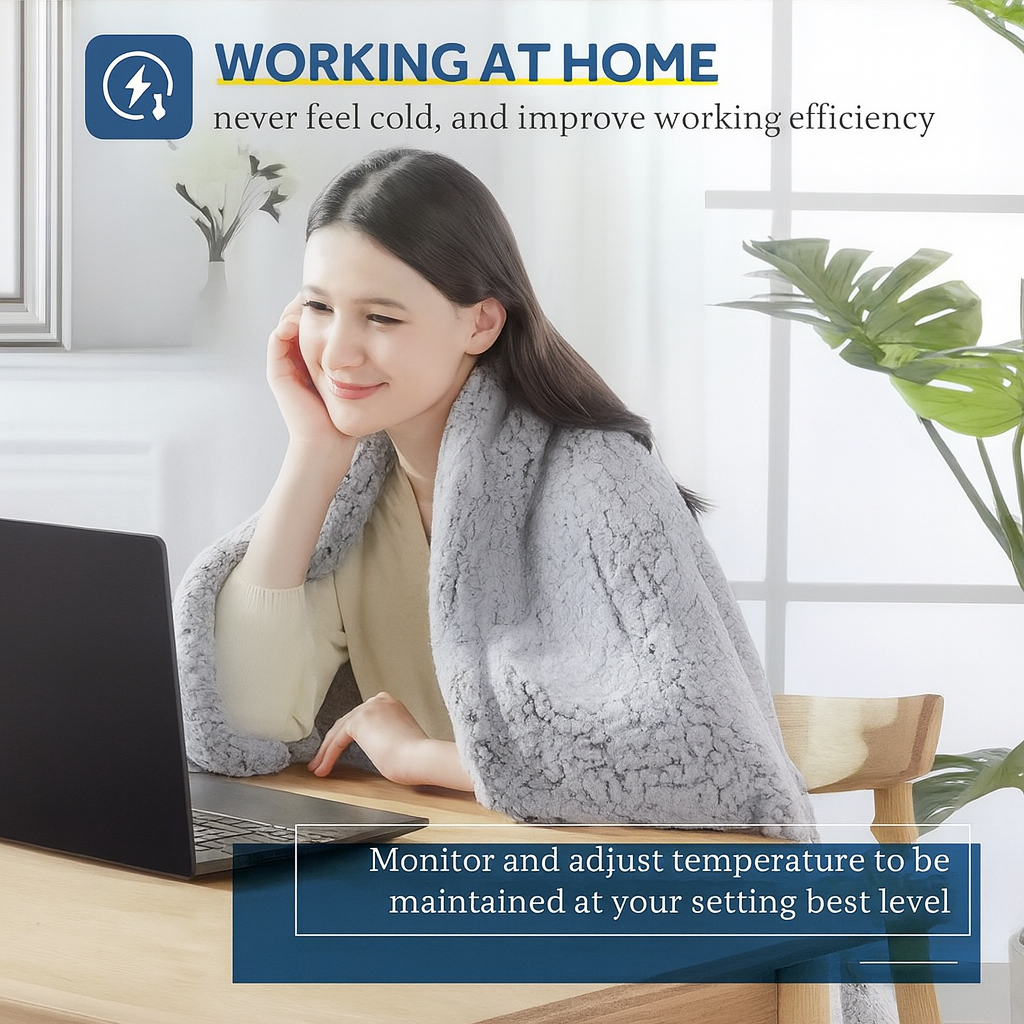 Electric Blanket 50'x60' Heated Throw with 6 Heat Levels, Auto-Off