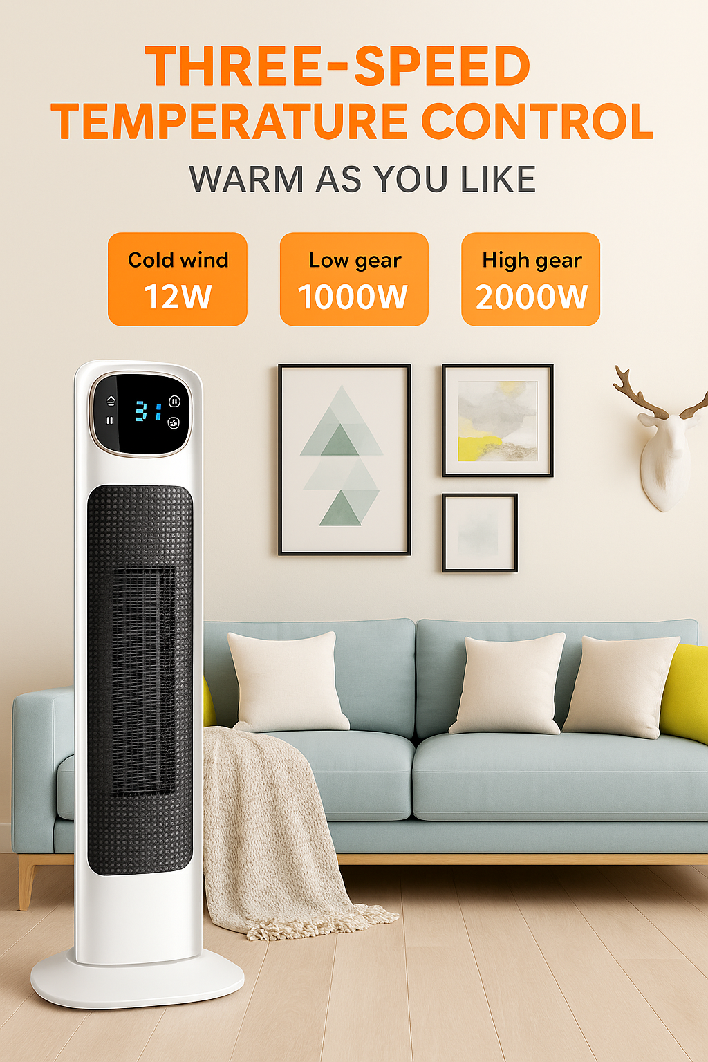 Frostiq™ PTC Ceramic Tower Fan Heater